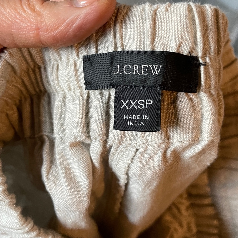 J. Crew Women’s Petite Seaside Linen Wide Leg Pants, Flax Sz XXSP - Picture 2 of 3